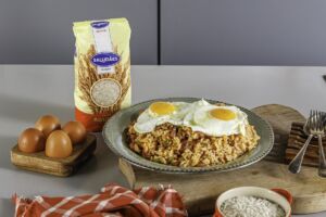 imagen receta Arroz com feijão e ovo frito